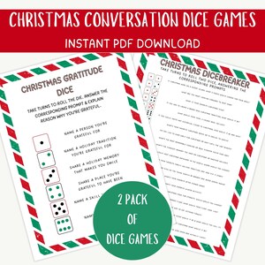 Weihnachtswürfel Spiel Dankbarkeits-Würfelspiel Erwachsenen-Weihnachts-Spielabend FriendsMas-Spiel Weihnachtsfeier-Spiel Printable Weihnachten Eisbrecher-Spiel