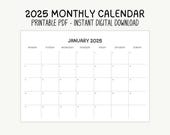 2025 Calendar PDF Calendar 2025 Monthly Calendar 2025 Printable 2025 Calendar Printable 2025 Wall Calendar 2025 Printable Calendar 2025 PDF
