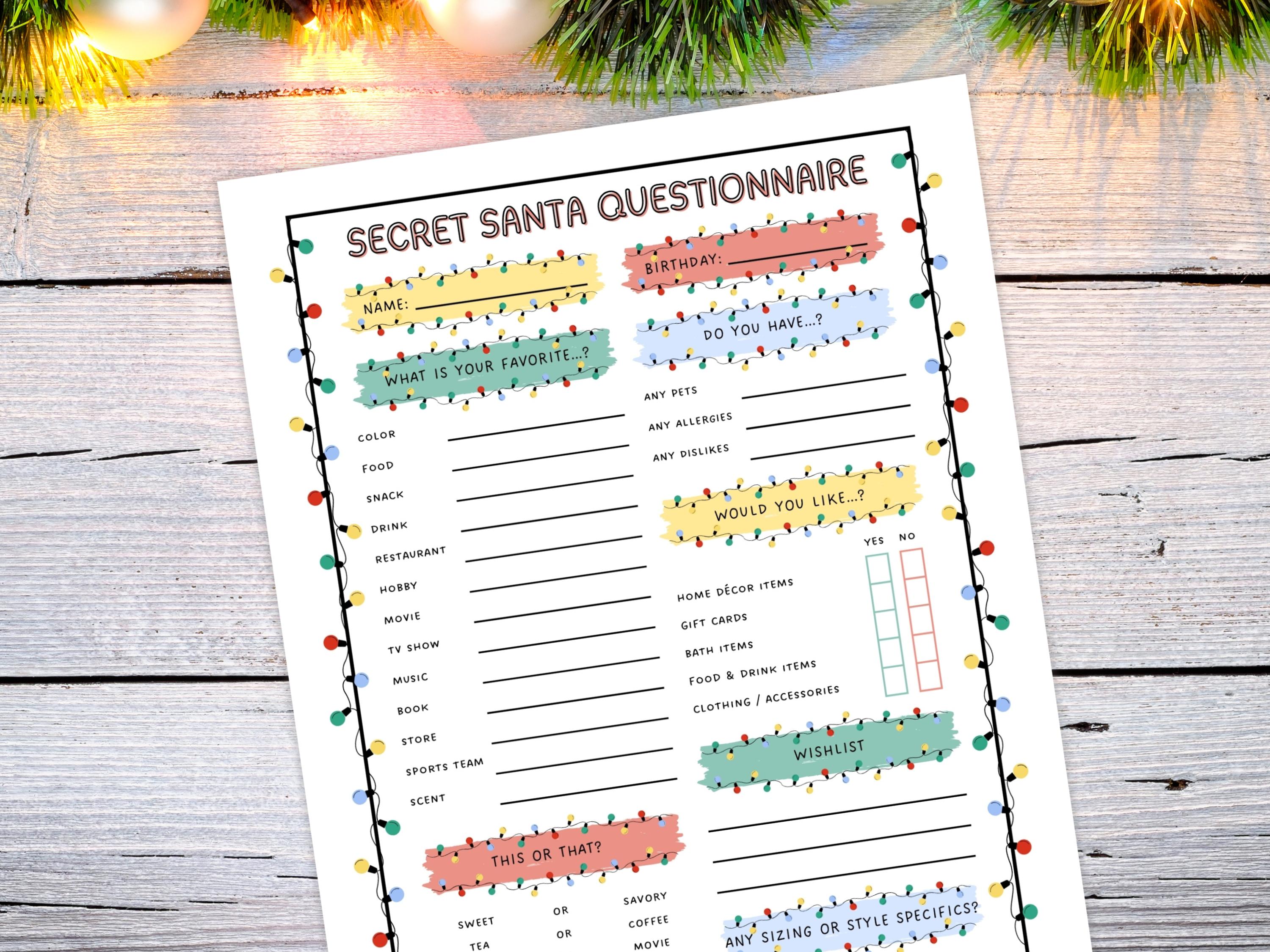 secret santa questionnaire for coworkers – Image 12