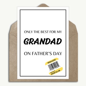 Biglietto d’auguri personalizzato divertente per la Festa del papà, adesivo Joke Only The Best per mio nonno per la Festa del papà, biglietto d’auguri divertente ridotto per scherzo 5 x 7”