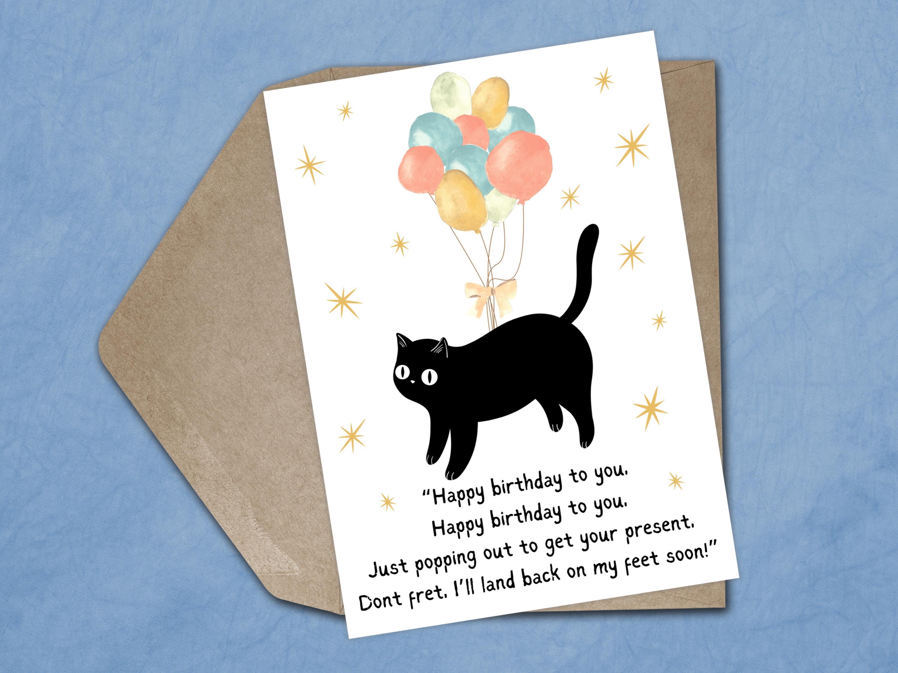 Funny Birthday Card Cute Cat Birthday Card for Her Black Cat Mum ...