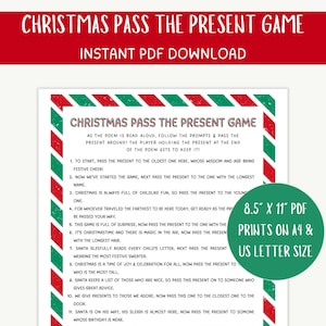 Christmas Pass The Present Game, Pass The Present Christmas Pass The Gift Game, Pass The Gift Poem, Pass The Gift Xmas Game, Pass The Parcel