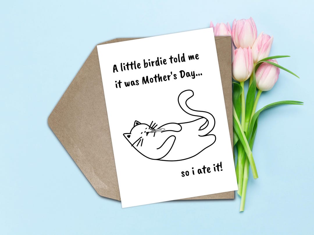 Funny Mothers Day Card Cat Mothers Day Card Funny Cat Mom Mothers Day ...