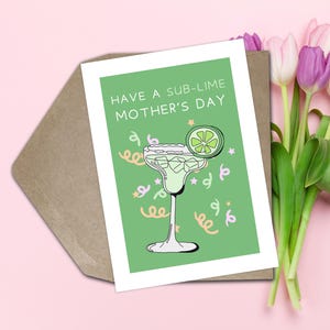 Grappige Moederdagkaart Grappige Margarita Moederdagkaart Moeder wenskaart Grappige cocktail moederdagkaart