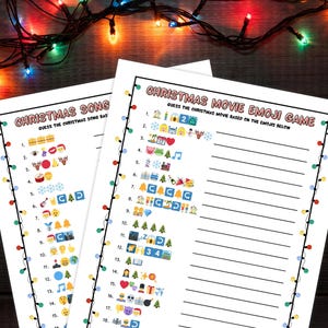Christmas Emoji Game, Printable Christmas Game, Emoji Guessing Game, Christmas Trivia Game, Christmas Song Trivia Game, Christmas Song Game