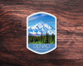 Denali National Park Sticker, Great for Hydroflask, Laptop, or outdoors. Waterproof Vinyl Sticker