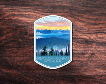 Great Smoky Mountains National Park Sticker, Great for Hydroflask, Laptop, or outdoors. Waterproof Vinyl Sticker