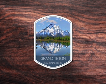 Grand Teton National Park Sticker, Great for Hydroflask, Laptop, or outdoors. Waterproof Vinyl Sticker