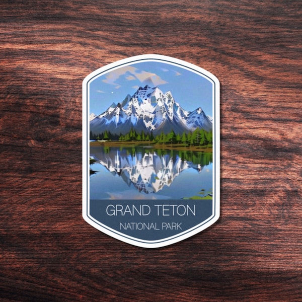 Grand Teton National Park Sticker, Great for Hydroflask, Laptop, or outdoors. Waterproof Vinyl Sticker