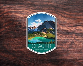 Glacier National Park Sticker, Great for Hydroflask, Laptop, or outdoors. Waterproof Vinyl Sticker