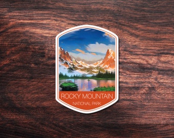 Rocky Mountains National Park Sticker, Great for Hydroflask, Laptop, or outdoors. Waterproof Vinyl Sticker