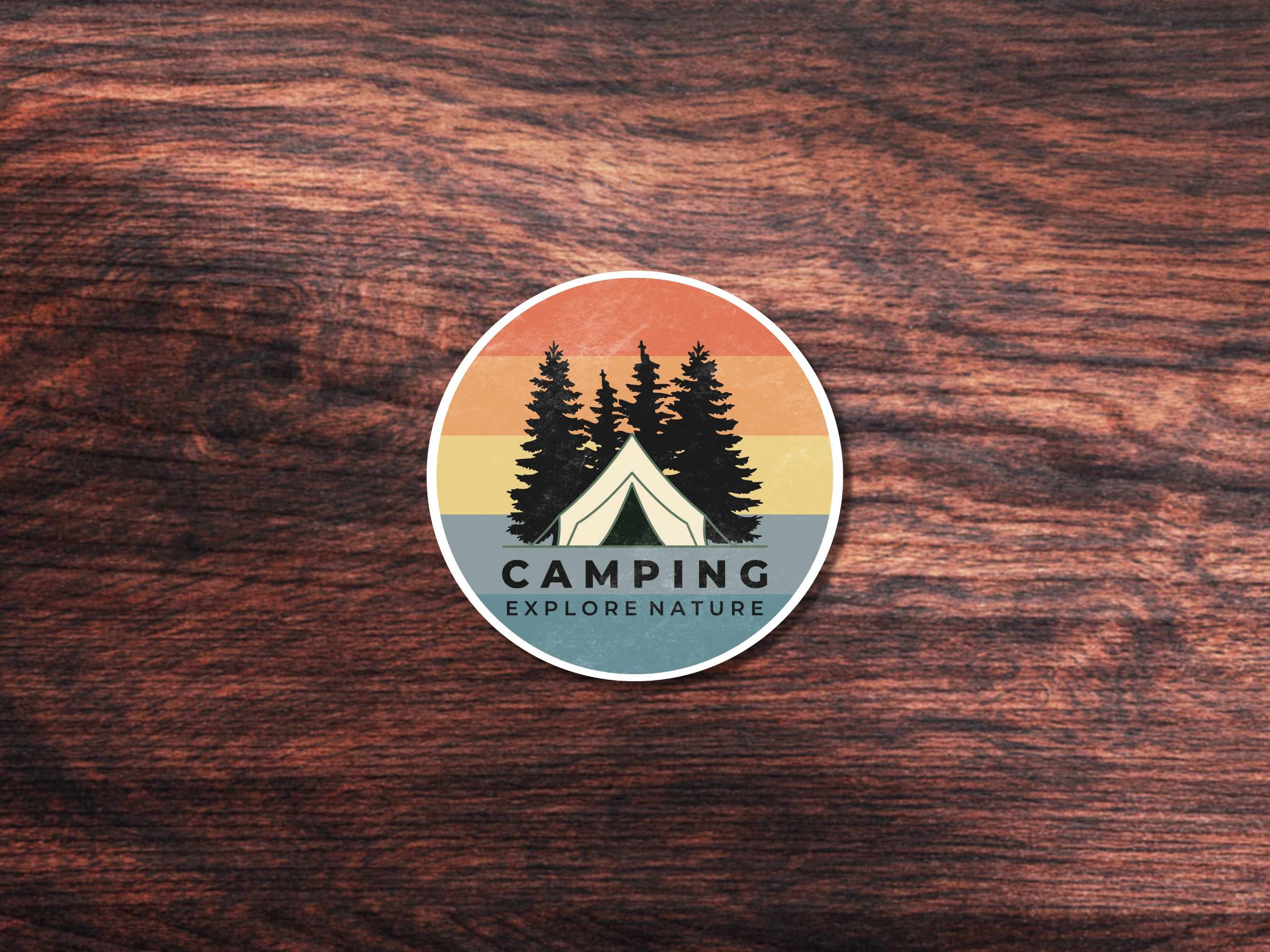 Vintage Adventure Sticker Decal Road Trip Mountains Explore