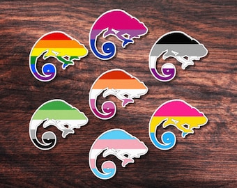 Chameleon Pride Stickers - Available in 7 different LGBTQIA+ Designs!