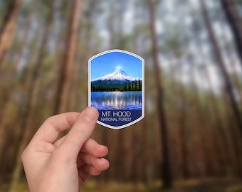 Mt Hood National Forest Sticker, Great for Hydroflask, Laptop, or outdoors. Waterproof Vinyl Sticker