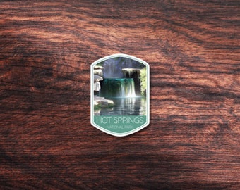 Hot Springs National Park Sticker, Great for Hydroflask, Laptop, or outdoors. Waterproof Vinyl Sticker