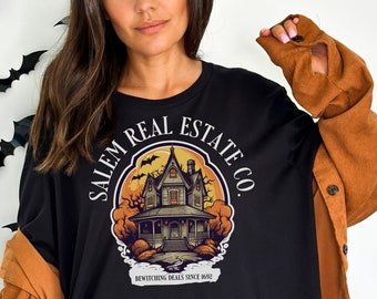 Chemise d'Halloween Salem Real Estate Co. pour agents immobiliers, chemise Witchy Spooky Season Real Estate