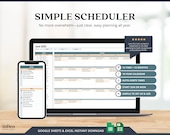 2026 Monthly Digital Calendar Template Excel Daily Planner for Events and Tasks Tracker Spreadsheet Planner ADHD Schedule Business Tracker