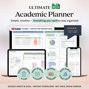 Opdrachtenplanner Excel Studentenplanner Google Sheets Spreadsheet voor schoolplanner Studieplanner voor studenten Maandelijks boekenbudgetoverzicht