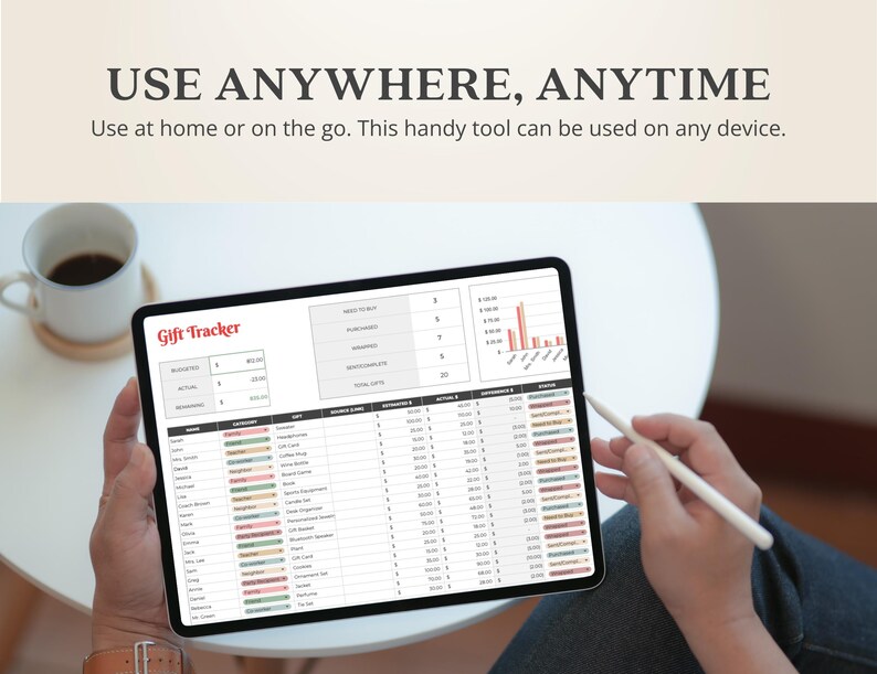 Christmas Gift Tracker Spreadsheet Budget Tracker Google Sheets Holiday