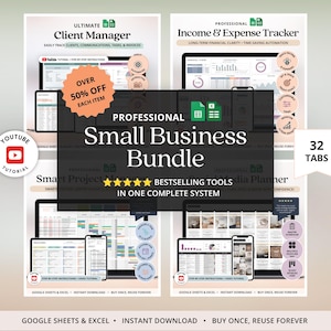 Small Business Spreadsheet Service Business Expense Tracker Project Gantt Chart Marketing Planner Social Media Organizer CRM Google Sheet