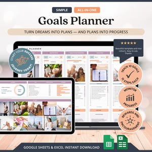 Ziel-Tracker Google Sheets Einfache Zielplaner-Spanntabelle