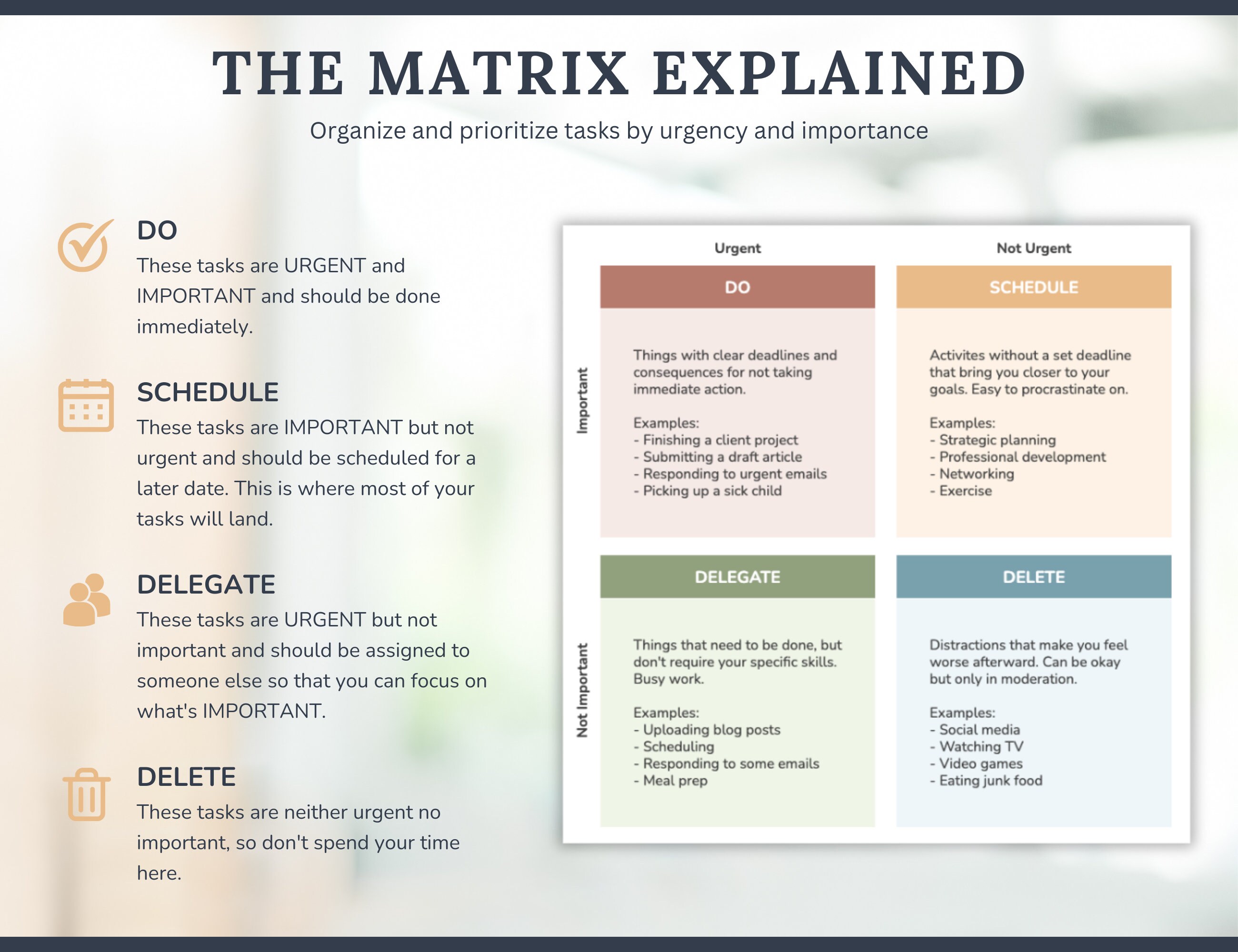 Todo List Digital Productivity Planner and Priority Matrix for Small ...
