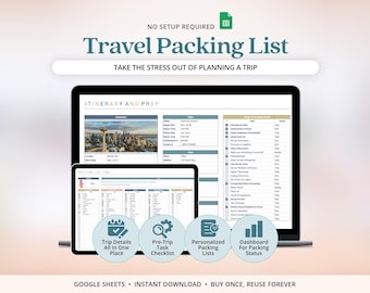 Family Trip Planner Templates Google Sheets Checklist Vacation Itinerary Template Travel Packing List Spreadsheet Tracker Travel Planner