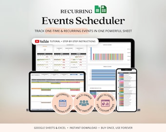 Recurring Task Tracker Excel Spreadsheet Perpetual Calendar Recurring Events Schedule Template Google Sheets Activities Organizer Excel