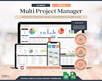Projektmanagment Excel Template crm 2026 Kunden Tracker Gantt Chart 2026 Kanban Board Budget Tabelle Multi Project Tracker Google Sheets