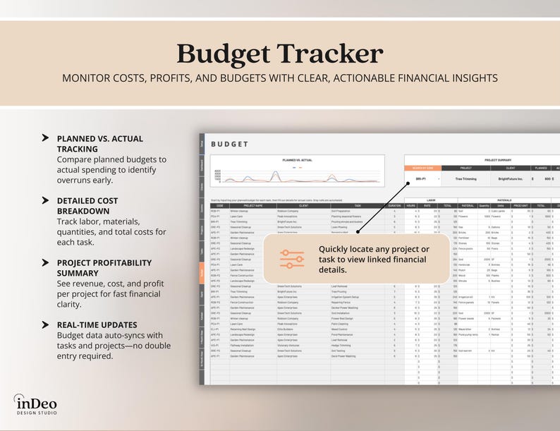 Multi Project Management Tracker Template for Small Business Client Tracker Google Sheets Gantt Chart Template Project Budget Kanban Board image 9