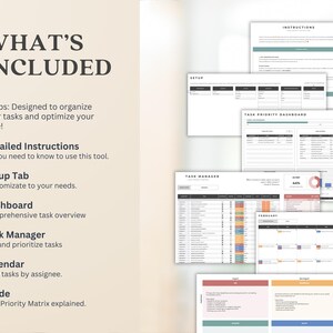 Task Manager Google Sheet Task Tracker Management Priority Matrix ...
