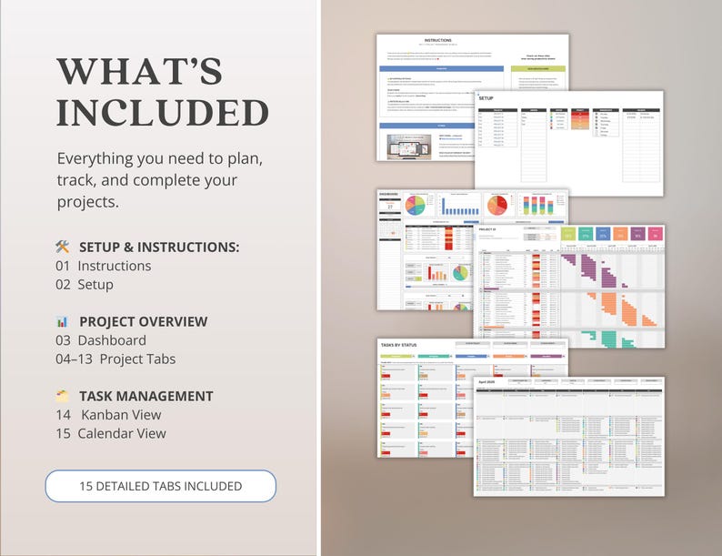Small Business Project Management Bundle Google Sheets Calendar Kanban ...