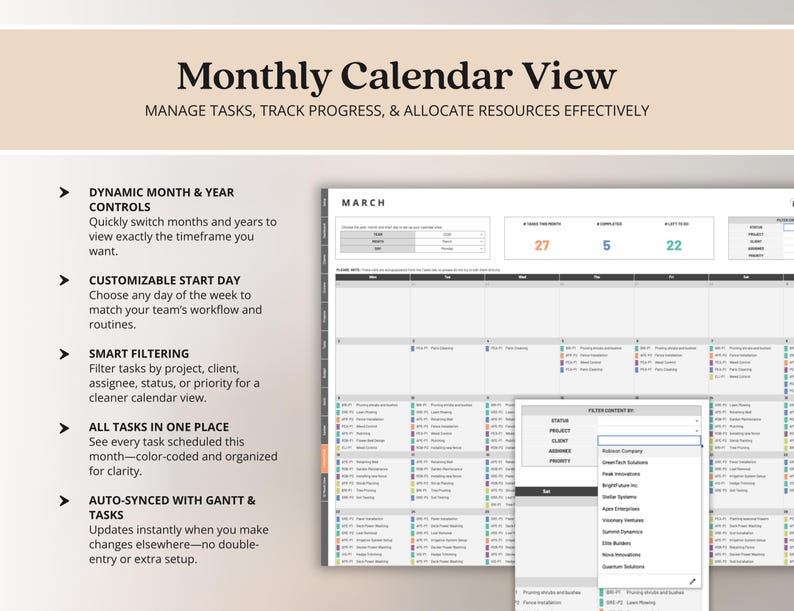 Multi Project Management Tracker Template for Small Business Client Tracker Google Sheets Gantt Chart Template Project Budget Kanban Board image 12