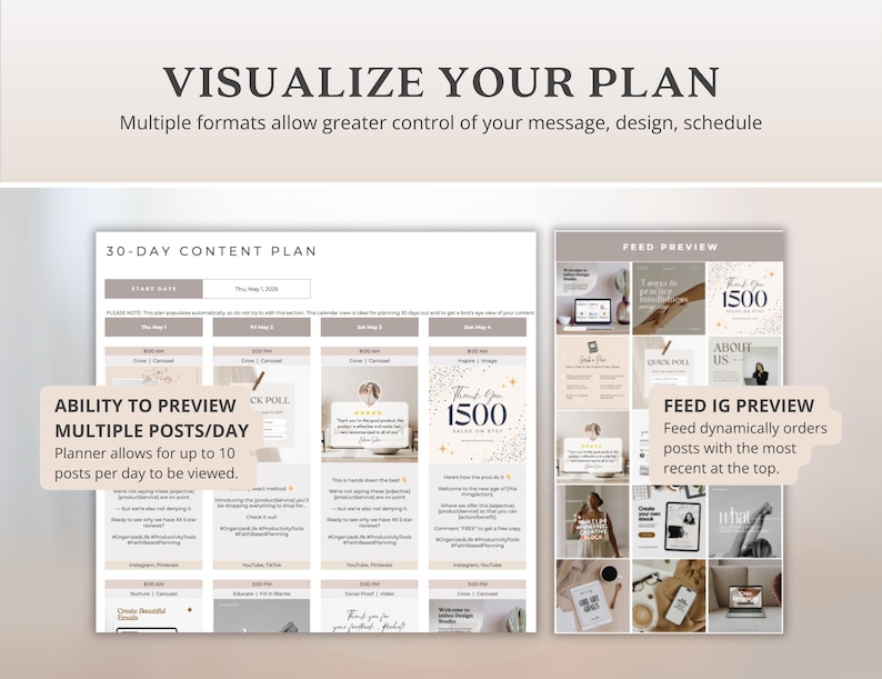 Social Media Planner Social Media Content Planner And Calendar Social Media Management Calendar Digital Content Planner Spreadsheet image 5