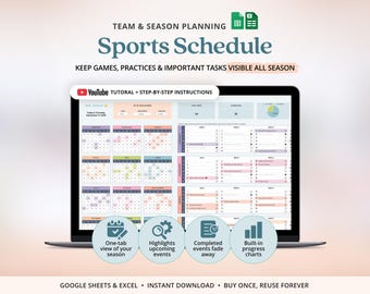 Sports Schedule Template Soccer Coach Gift Lacrosse Football Soccer Mom Planner Year Long Calendar Template  Digital School Planner