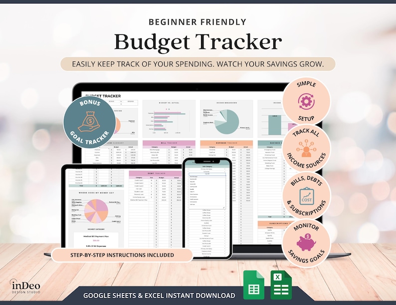 Beginner Budget Spreadsheet Excel Google Sheets