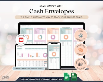 Savings Tracker Sinking Funds Tracker Digital Cash Envelopes System Google Sheets Savings Template Personal Finance Spreadsheet