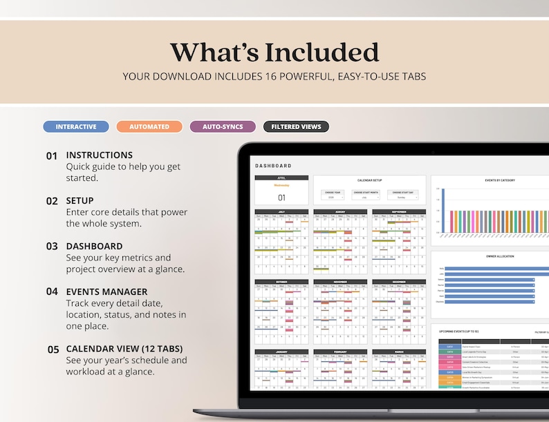 Recurring Task Manager Excel Event Calendar Spreadsheet Google Sheets ...