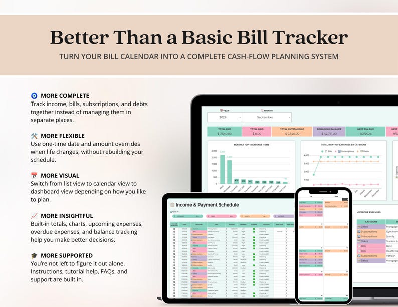 Google Sheets Bill Calendar Template