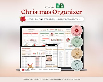 Christmas Gift Organizer Template Google Sheets Christmas Tracker Budget Template To Do List Christmas Recipes Stocking Stuffers Tracker