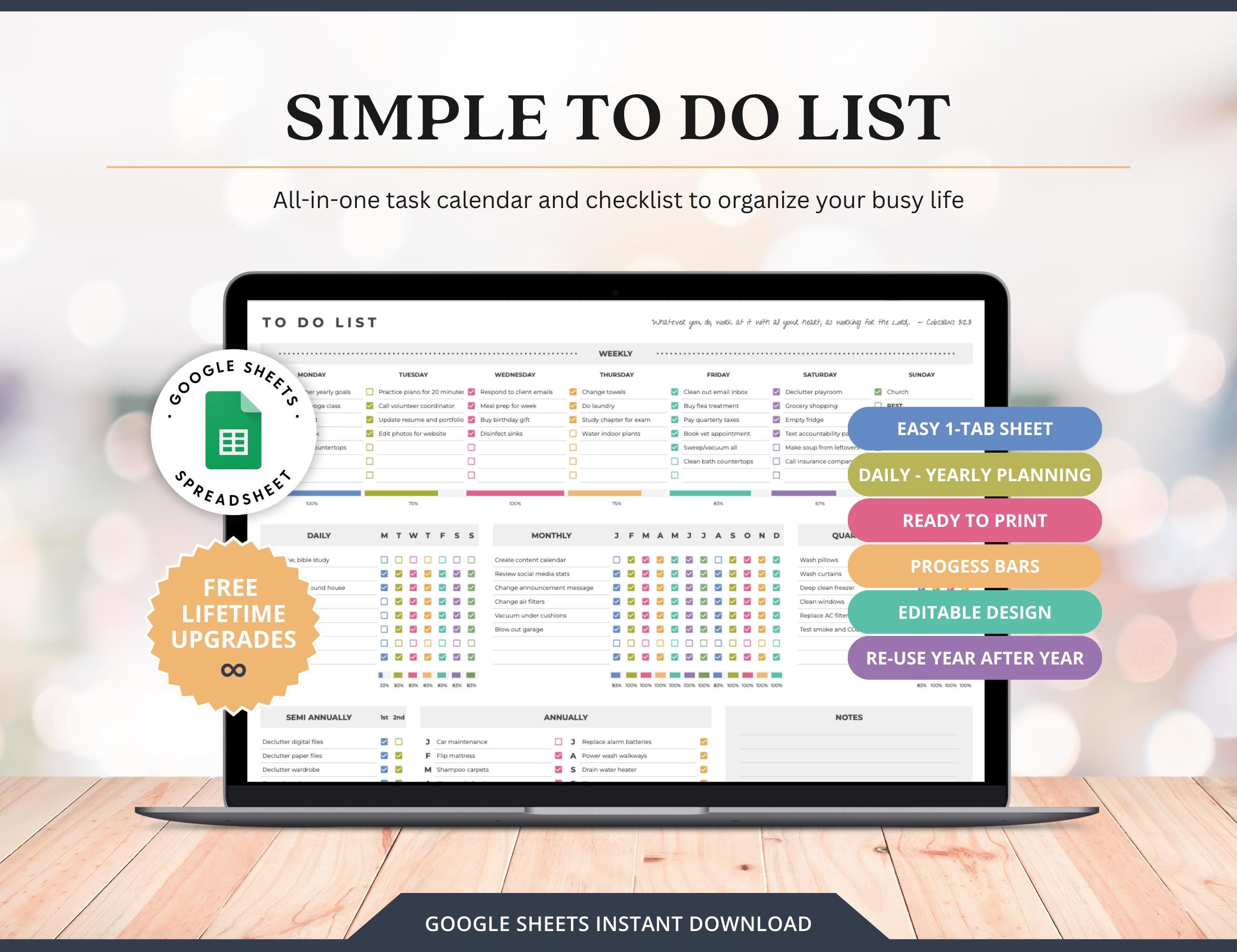 To Do List Tracker Printable To Do Checklist Daily Weekly Monthly To Do List Organizer Kids Chore Chart Template Checklist Editable List