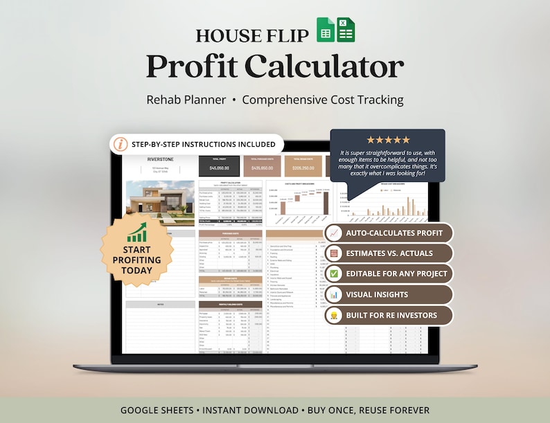 House Flipping Calculator Profit And Loss Template