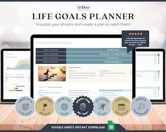Life Goal Planner And Productivity Digital Planner Goals Tracker 2025 Goal Setting Planner Goals Checklist Goal Worksheet Planner Goal List