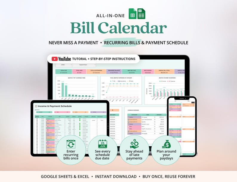 Monthly Bill Tracker Excel