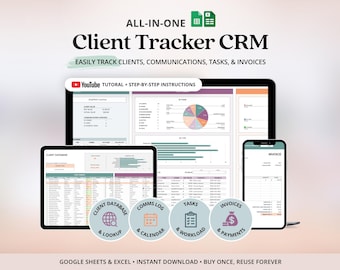 CRM Template Google Sheets Small Business Sales Tracker Spreadsheet Invoice Tracker For Freelancers Client Task Tracker Excel Template