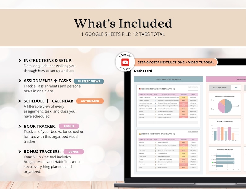 Planner Template ADHD Online Student Planner