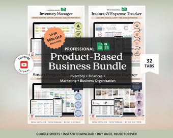 Etsy Small Business Bundle Bookkeeping Project Management Spreadsheet Inventory Tracker  Social Media Content Planner Google Sheets Excel