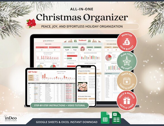 Christmas Gift Organizer Template Google Sheets Christmas Tracker Budget Template To Do List Christmas Recipes Stocking Stuffers Tracker