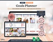 Goal Planner Spreadsheet ADHD Goal Setting Sheets Vision Board Inspiration Digital Productivity Planner Template 2026 New Years Resolutions
