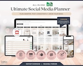 Ultimate Social Media Planner Spreadsheet Content Calendar Instagram Planner Hashtag Tracker Content Strategy Dashboard Template